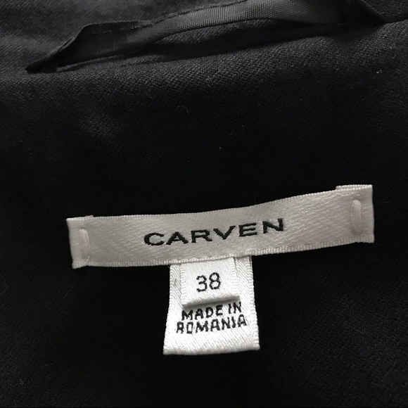 Carven Women’s Jacket Blazer Size 38/6 Button Long Sleeve Black Career Office - Picture 3 of 6